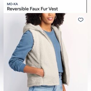 NWT Mo-Ka reversible faux fur vest